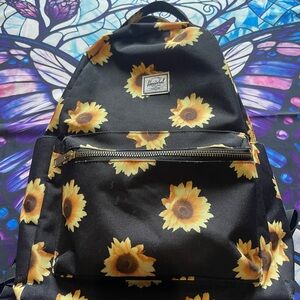 Herschel Supply Company Black and Yellow Sunflower Backpack